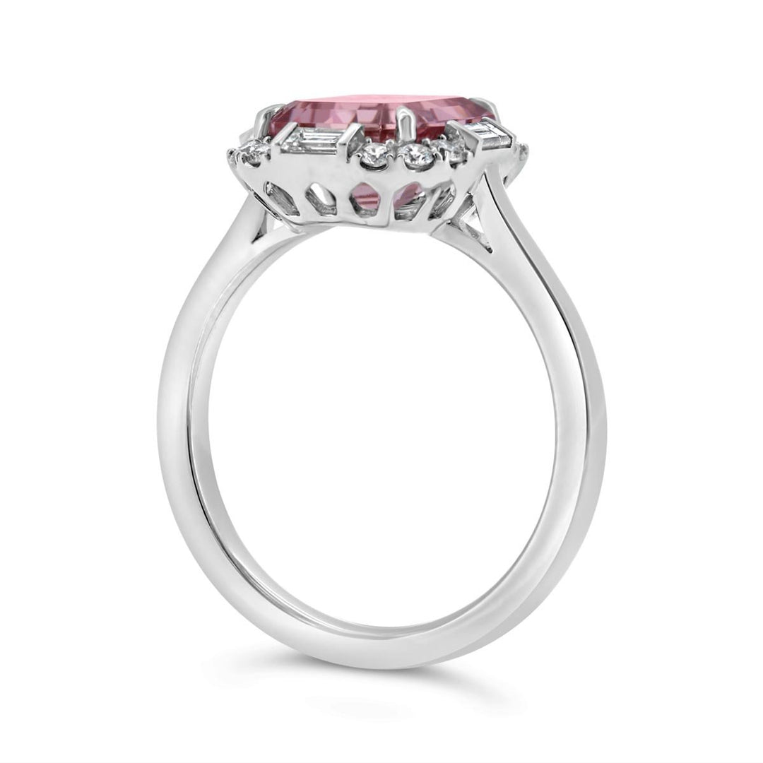Pink Tour. & Diamond Halo Ring - The Diamond Guys