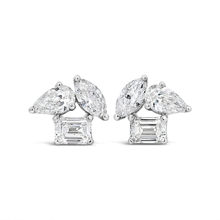 Multi-Shape Diamond Cluster Earrings - ARZ121890 - The Diamond Guys