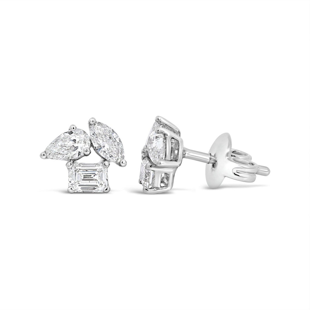 Multi-Shape Diamond Cluster Earrings - ARZ121890 - The Diamond Guys