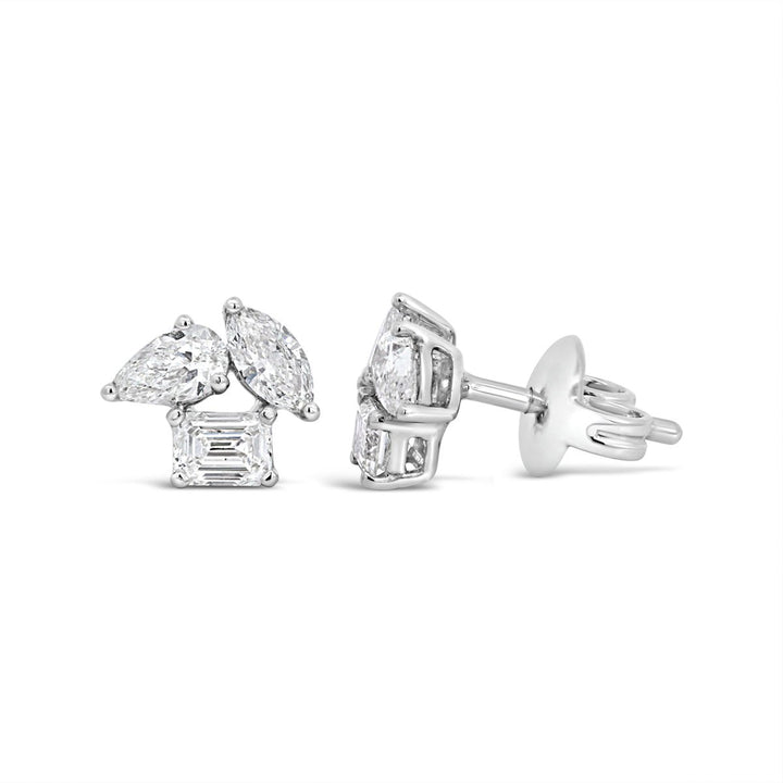 Multi-Shape Diamond Cluster Earrings - ARZ121890 - The Diamond Guys