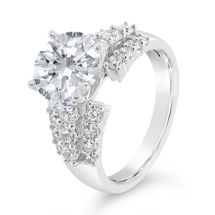 Wide Band Diamond Engagement Ring - YJA8736R