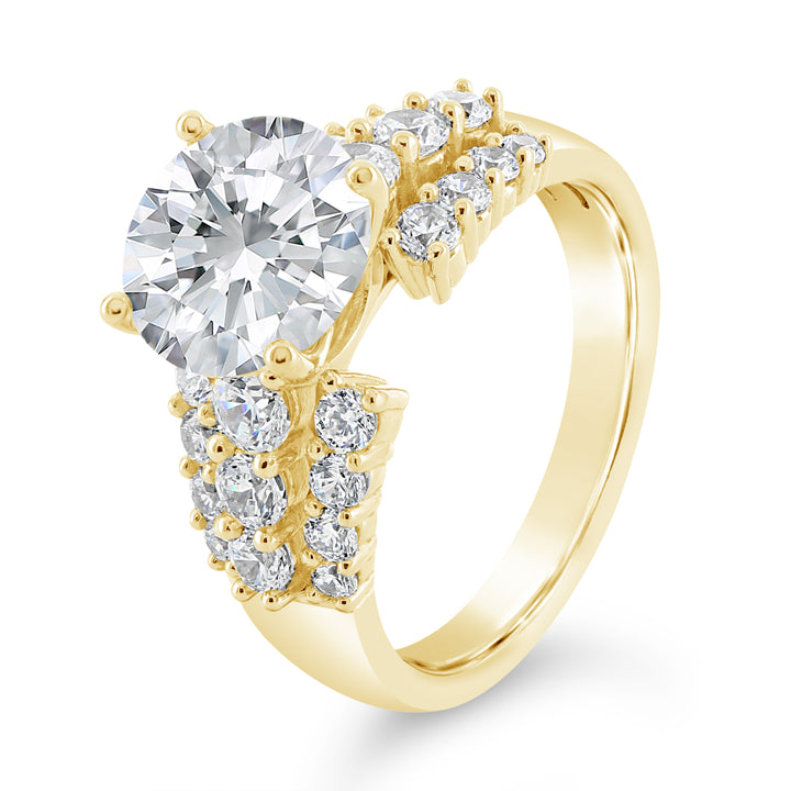Wide Band Diamond Engagement Ring - YJA8736R