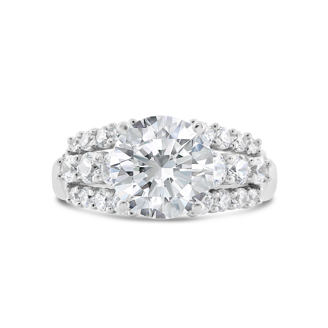 Wide Band Diamond Engagement Ring - YJA8736R