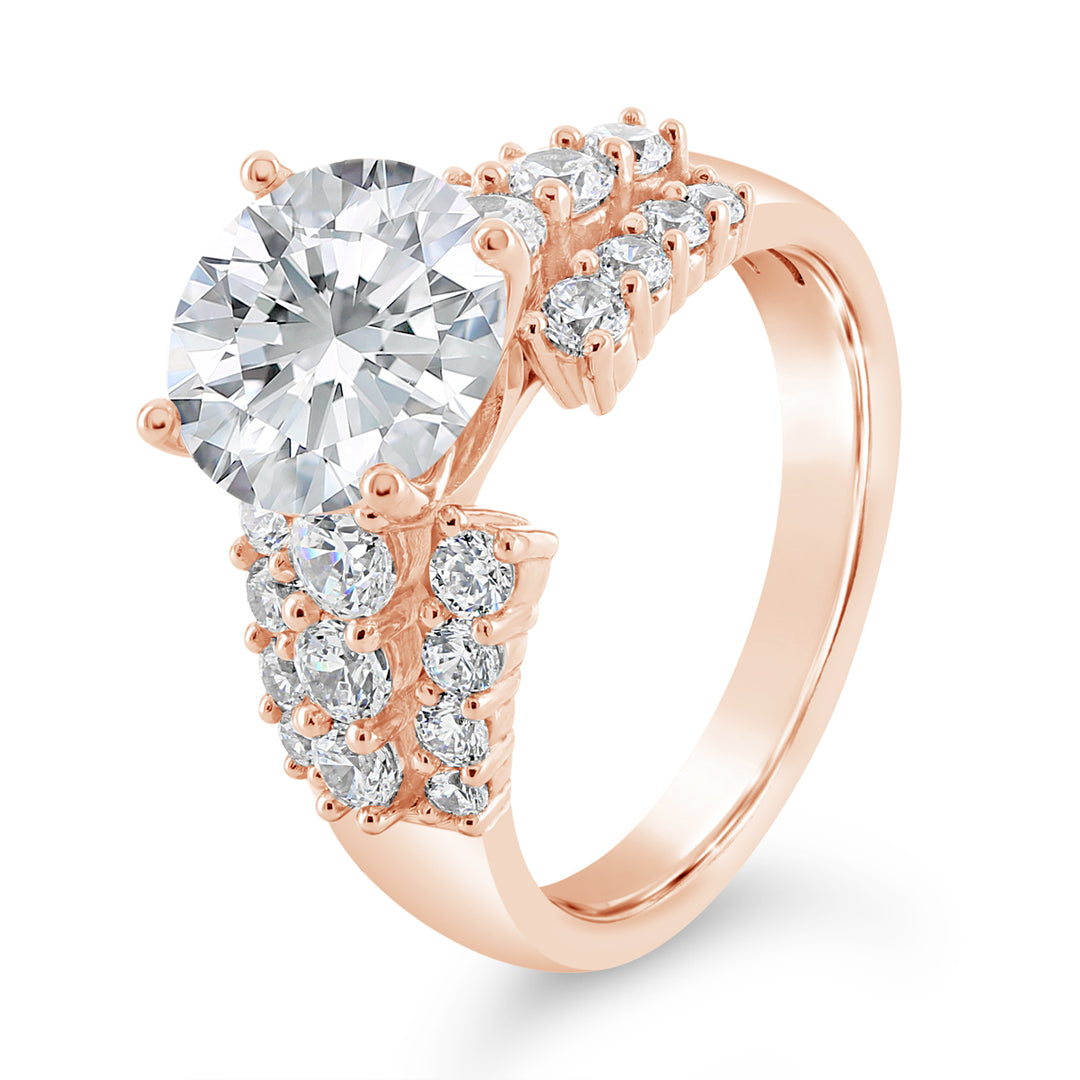 Wide Band Diamond Engagement Ring - YJA8736R