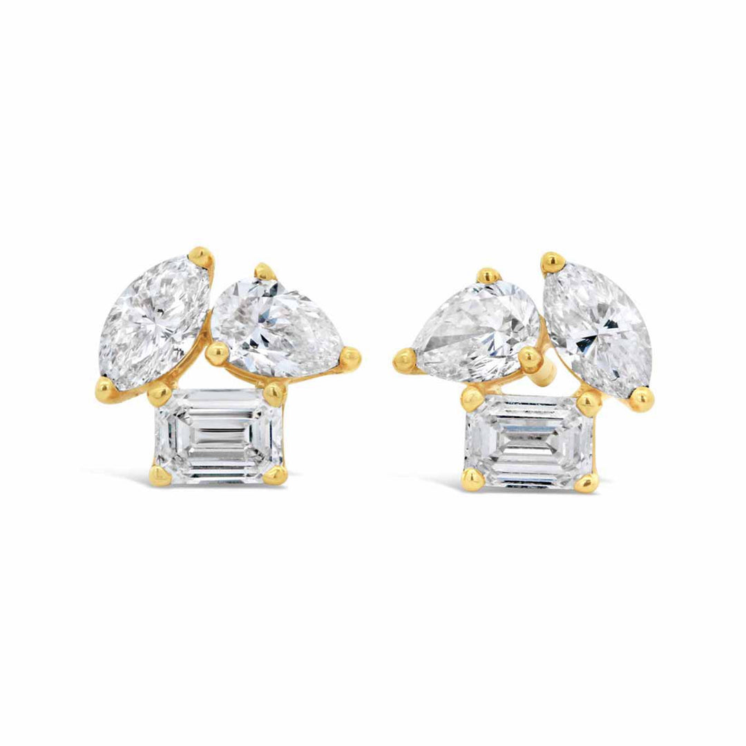 Multi-Shape Diamond Stud Earrings - ARZ115495