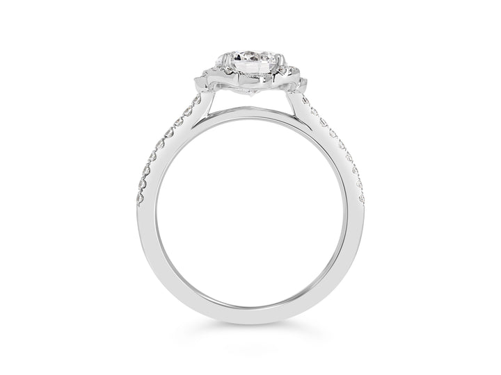 Vintage Style Diamond Halo Engagement Ring - The Diamond Guys