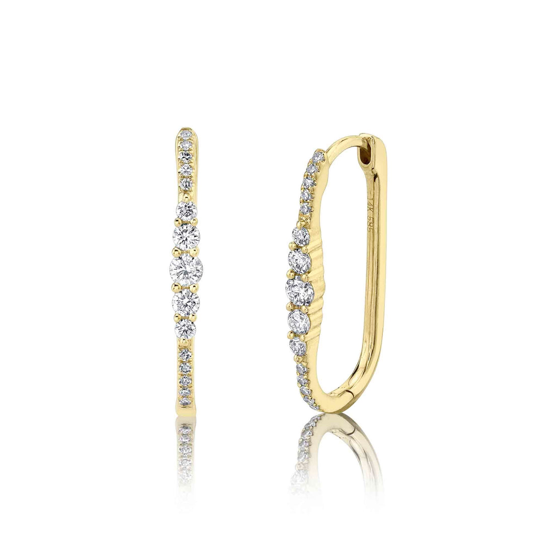 Shy Creation Diamond Oval Hoop Earring - The Diamond Guys