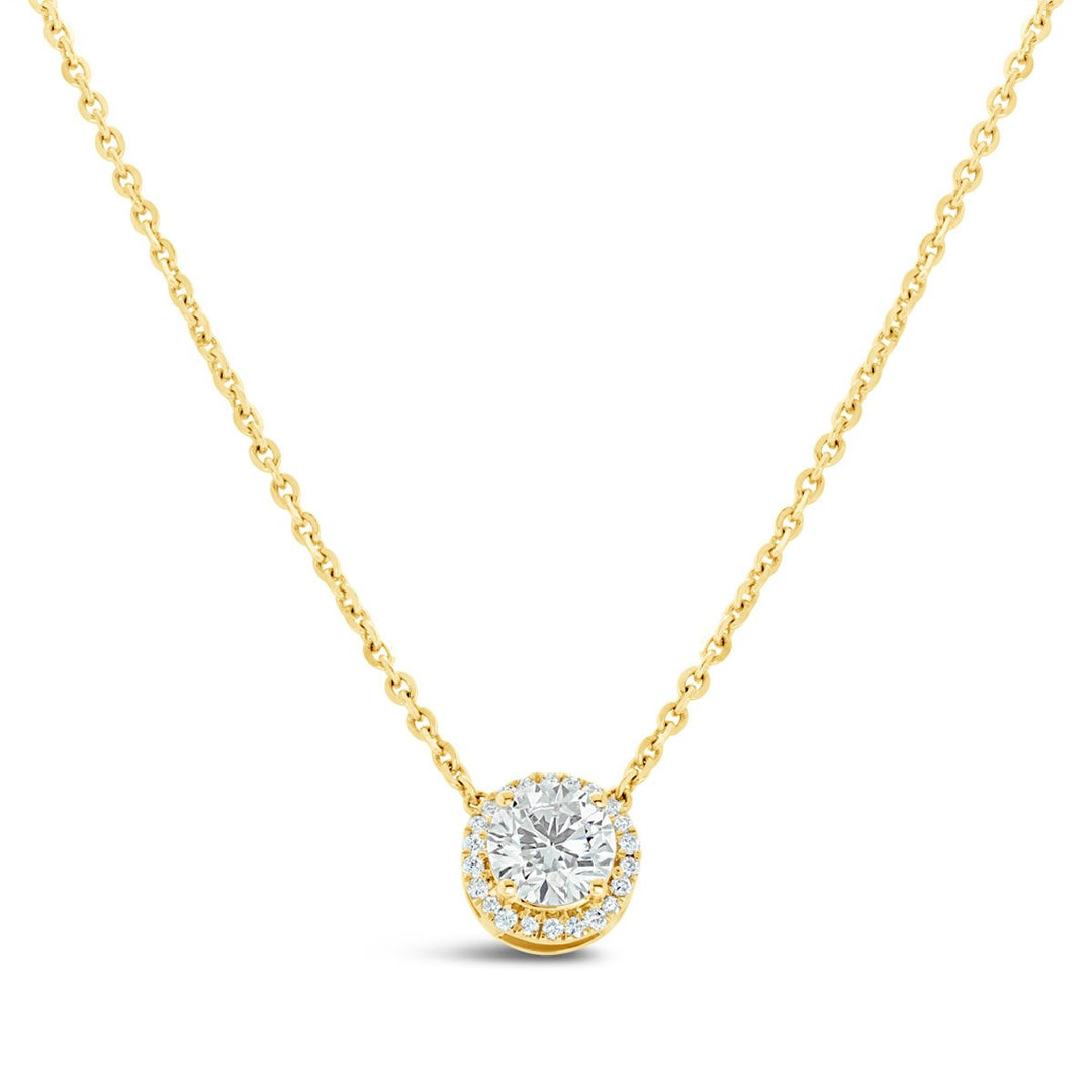 Lab Grown Diamond Halo Necklace  - 62352NY - The Diamond Guys