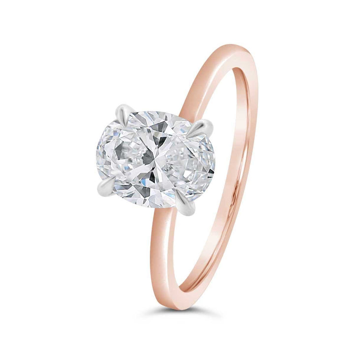 Two Tone Solitaire Engagement Ring - N0395SMA-OV