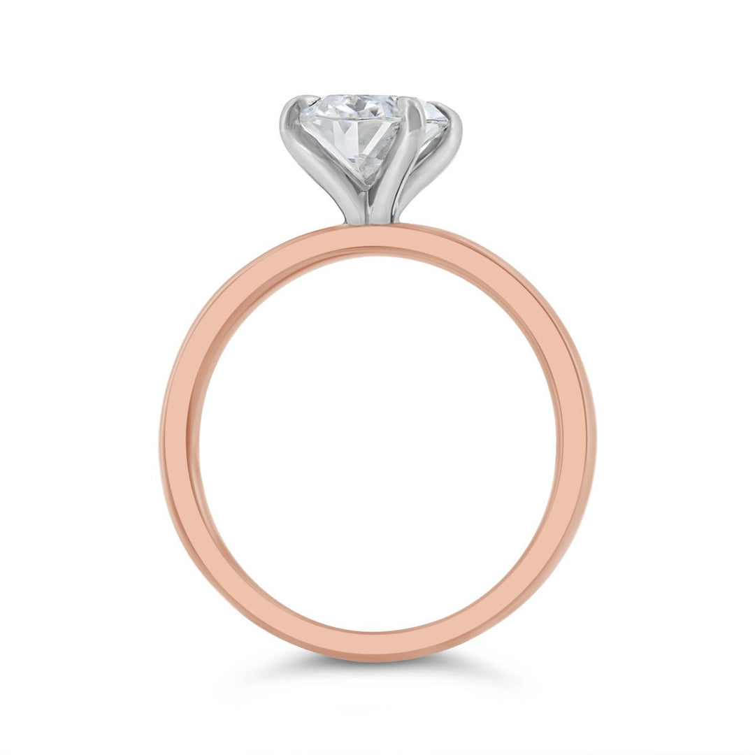 Two Tone Solitaire Engagement Ring - N0395SMA-OV