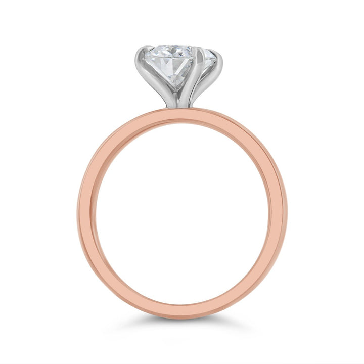 Two Tone Solitaire Engagement Ring - N0395SMA-OV