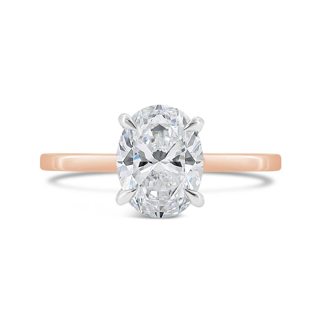 Two Tone Solitaire Engagement Ring - N0395SMA-OV