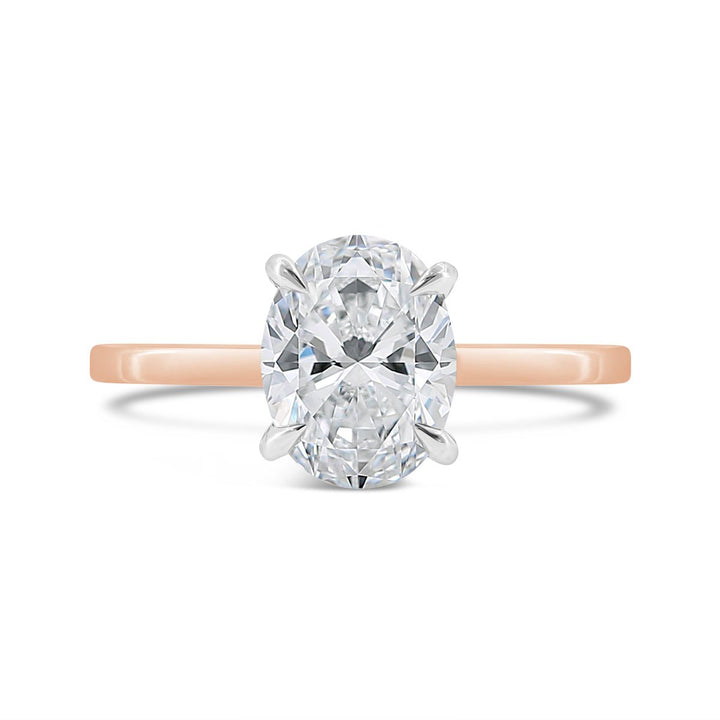 Two Tone Solitaire Engagement Ring - N0395SMA-OV