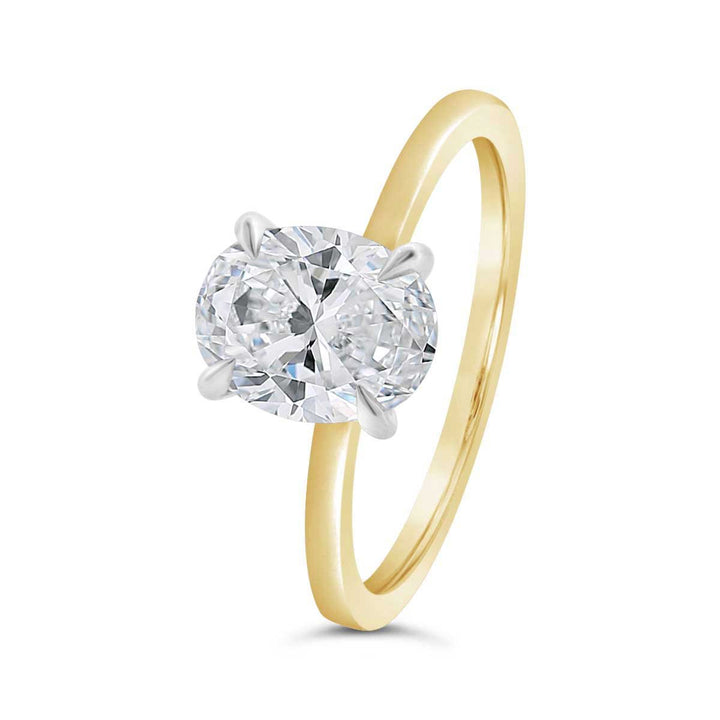 Two Tone Solitaire Engagement Ring - N0395SMA-OV