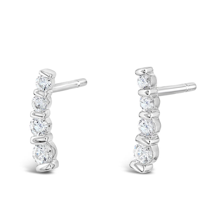 White Gold Diamond Earrings - EL170100