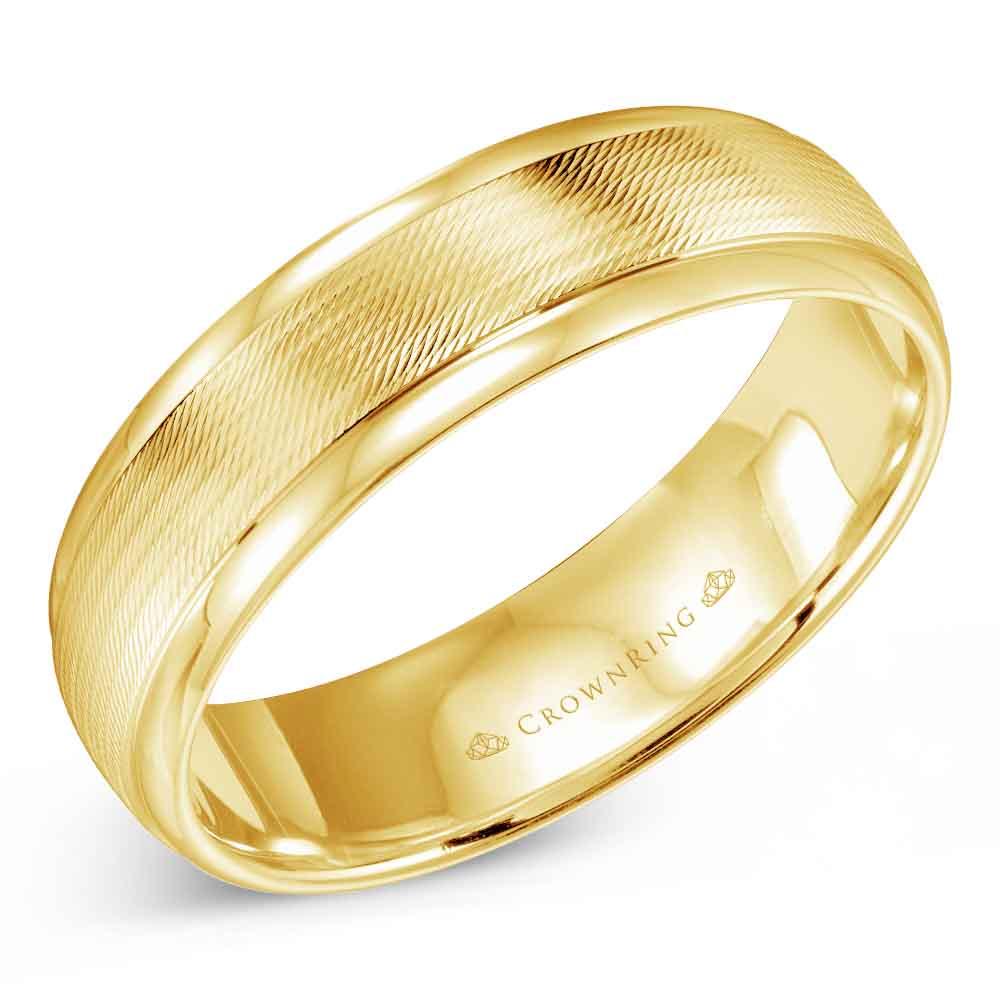 Men's Gold Wedding Band - WB-9560 - The Diamond Guys