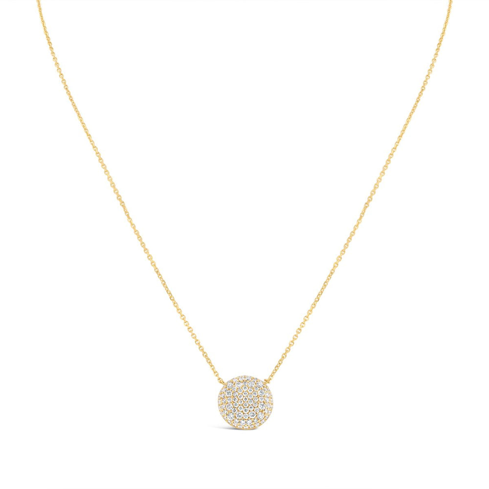Pave Diamond Circle Necklace - The Diamond Guys