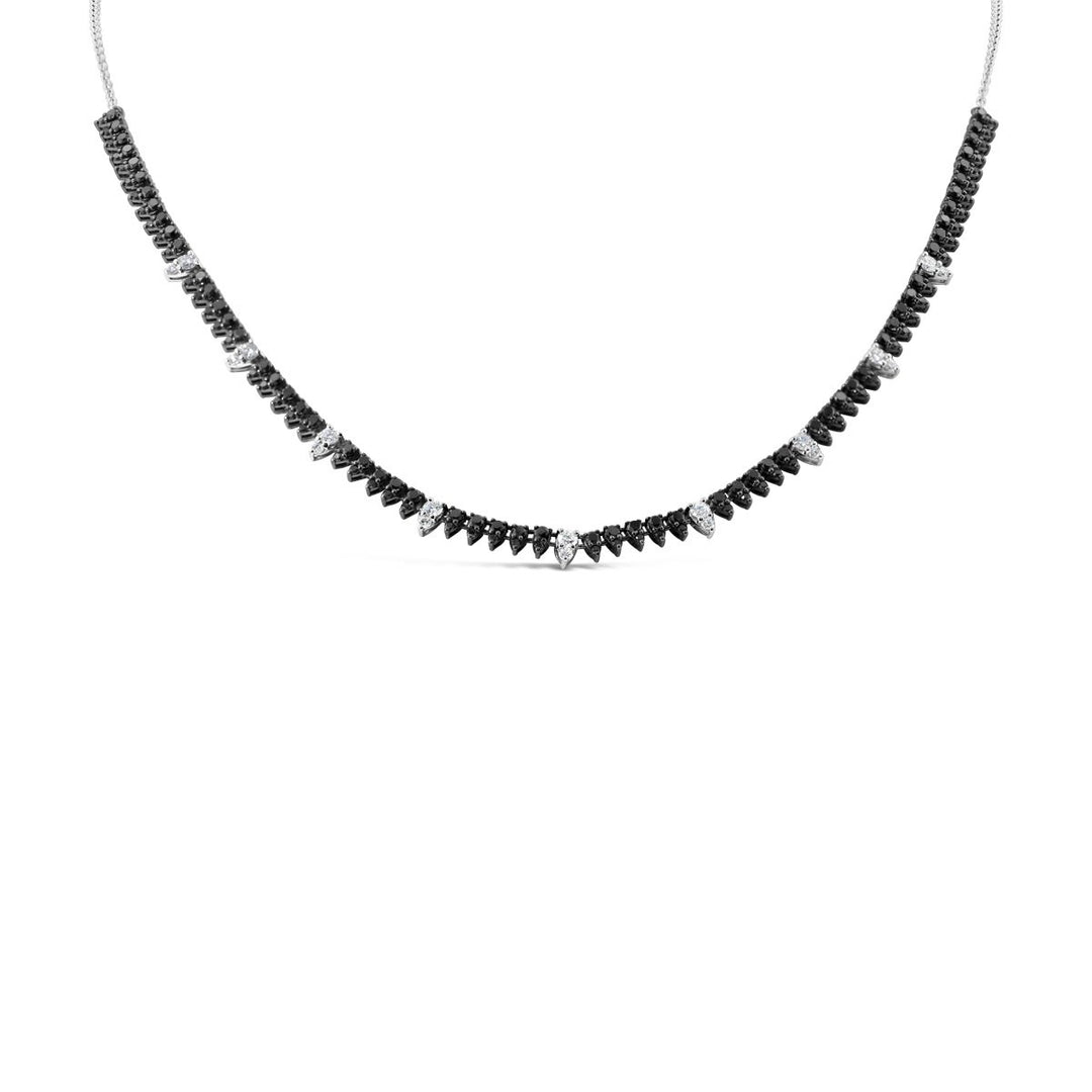 Diamond and Black Diamond Illusion Necklace