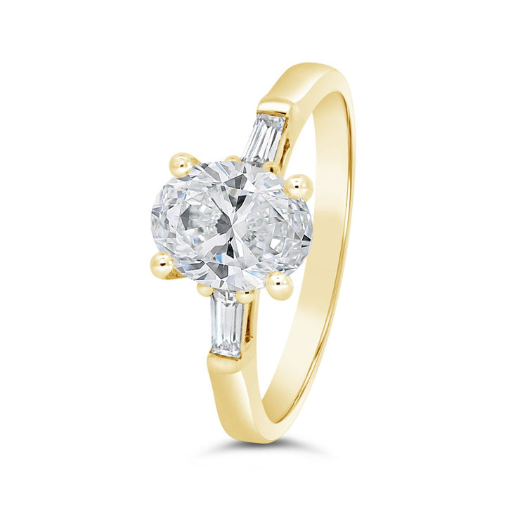 Three Stone Diamond Engagement Ring - N0019SMA-OV