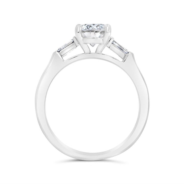 Three Stone Diamond Engagement Ring - N0019SMA-OV