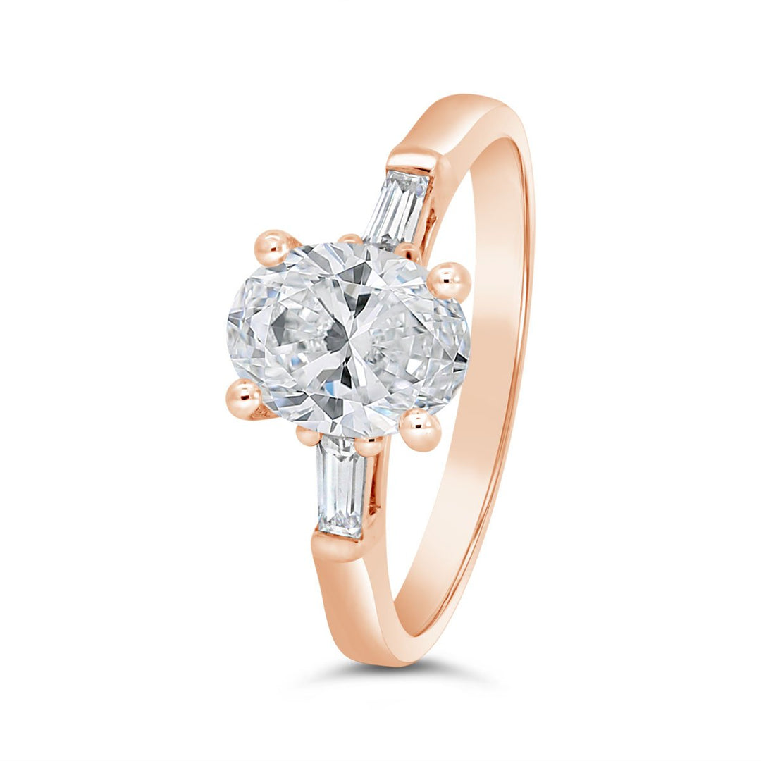Three Stone Diamond Engagement Ring - N0019SMA-OV