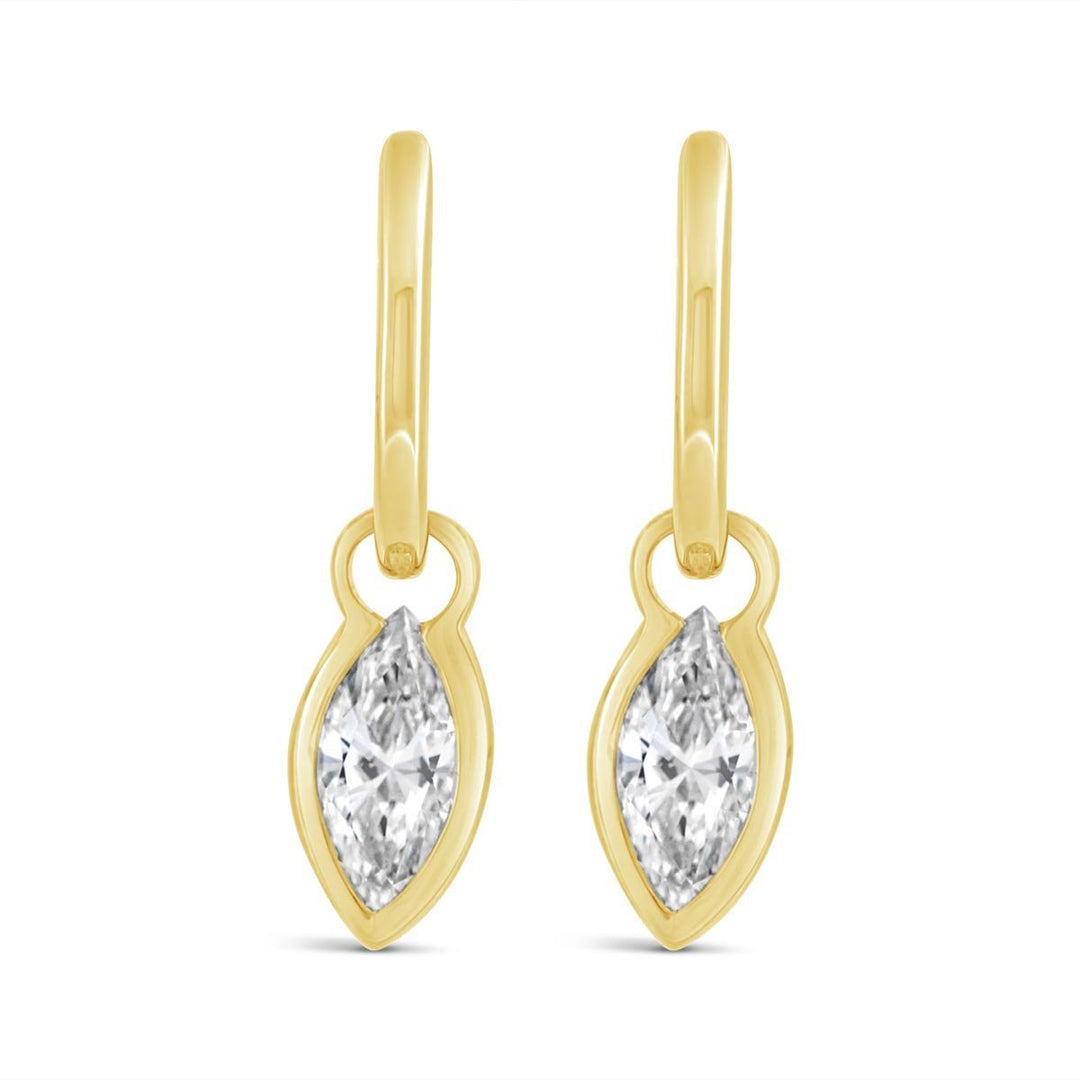 Lab Grown Dangling Marquise Diamond Earrings