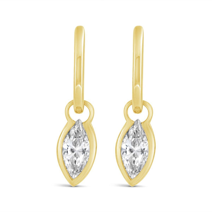 Lab Grown Dangling Marquise Diamond Earrings