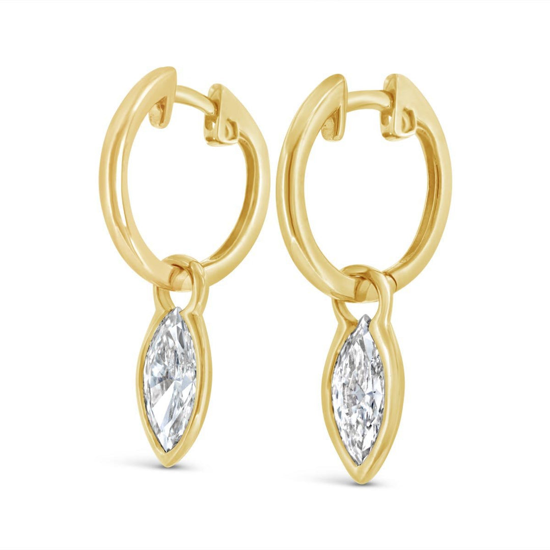 Lab Grown Dangling Marquise Diamond Earrings