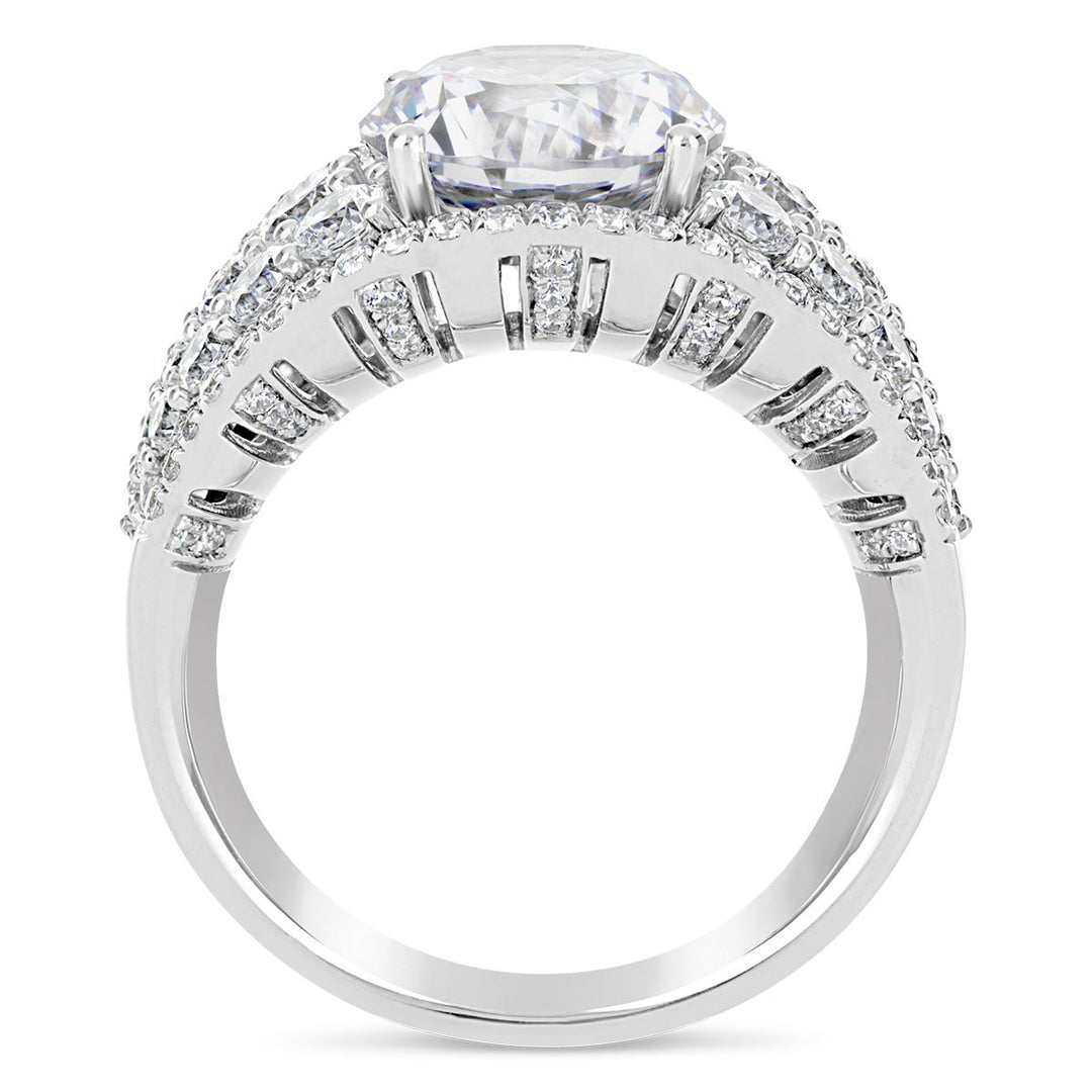 Wide Band Diamond Engagement Ring