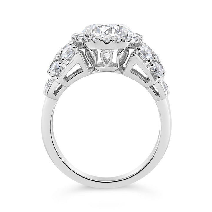 Wide Band Diamond Halo Engagement Ring - YJA8739R - The Diamond Guys