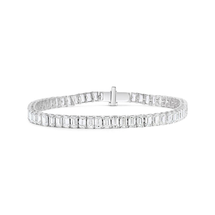 Emerald Cut Lab Grown Diamond Tennis Bracelet - (11.00 ct. total weight)
