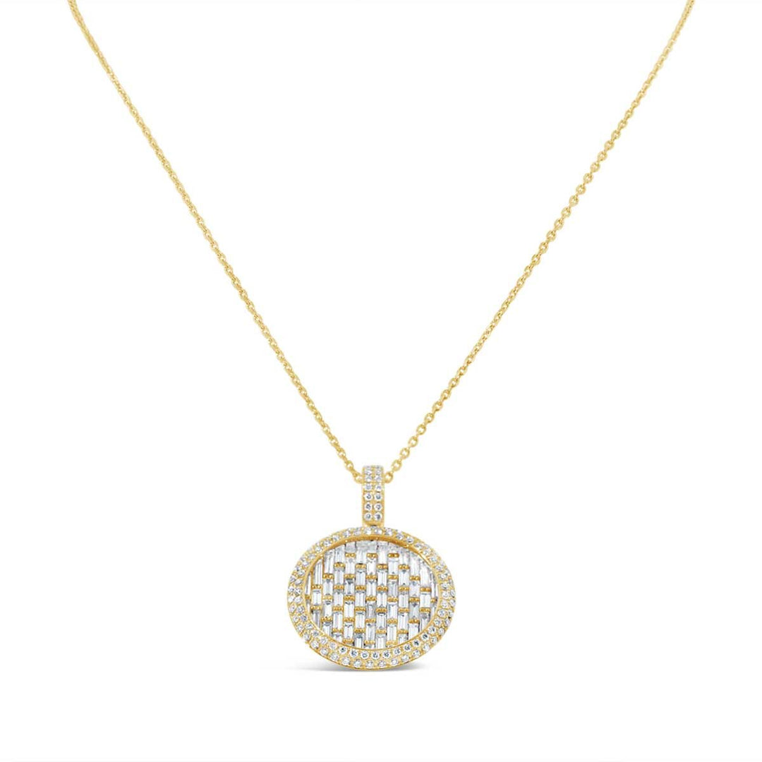 Diamond Pave and Baguette Necklace