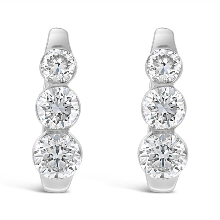 Lab Grown Gradual Diamond Huggie Earrings