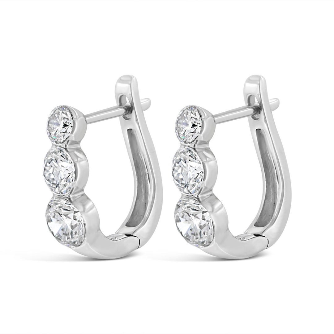 Lab Grown Gradual Diamond Huggie Earrings