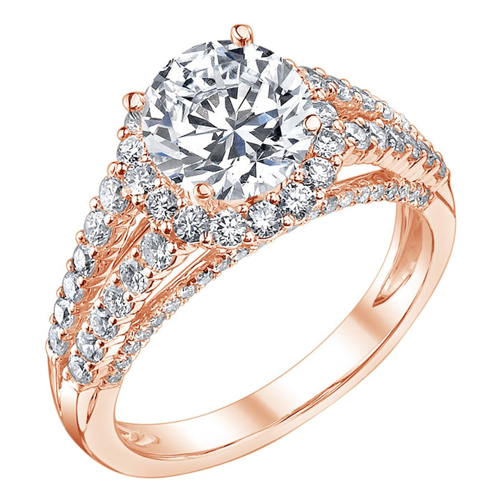 Split Shank Halo Diamond Engagement Ring - The Diamond Guys