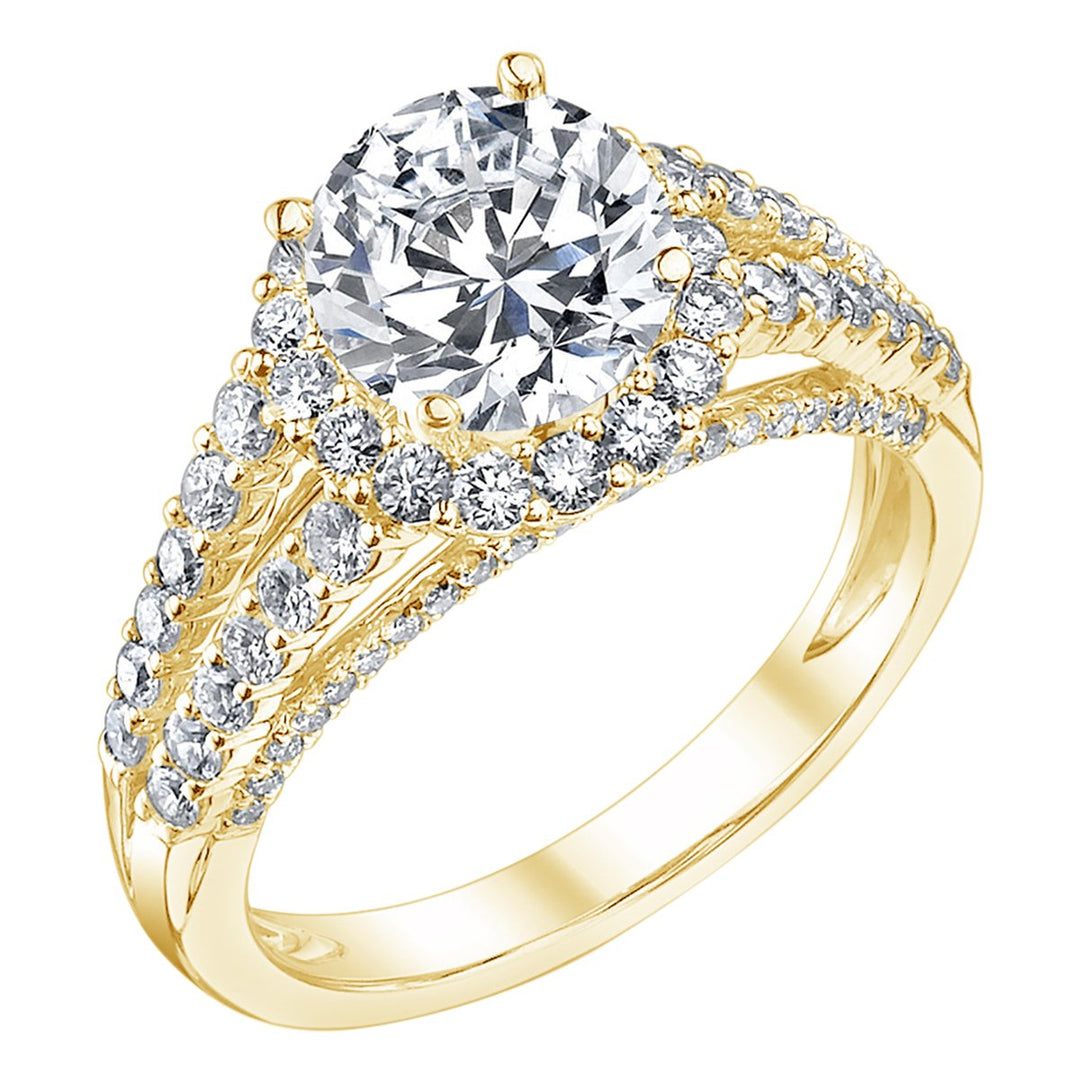 Split Shank Halo Diamond Engagement Ring - The Diamond Guys