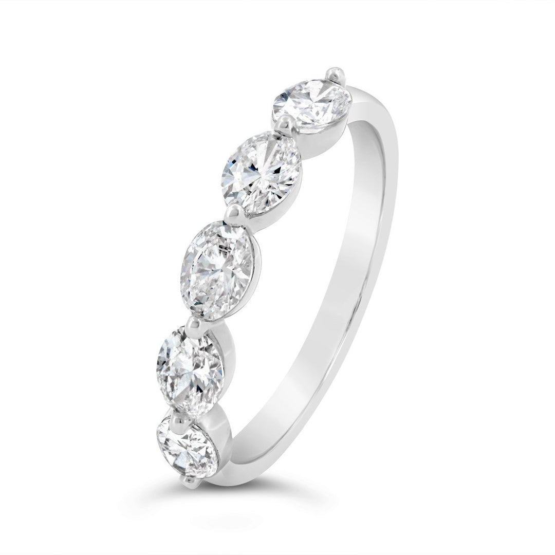 Lab Grown East to West Oval Diamond Band
