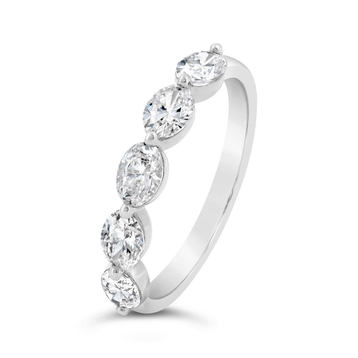 Lab Grown East to West Oval Diamond Band