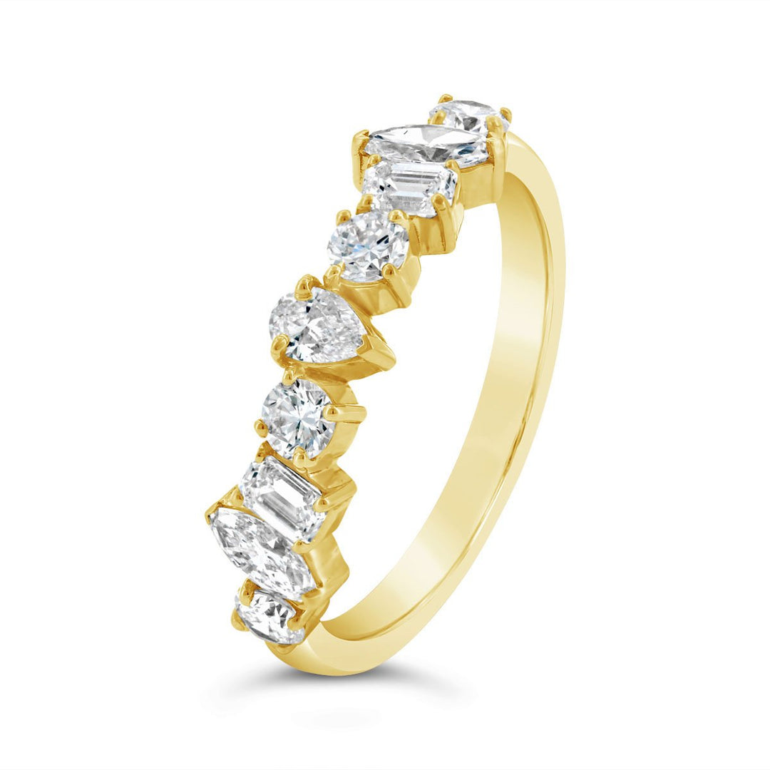 Lab Grown Half Way Set Multishaped Diamond Band