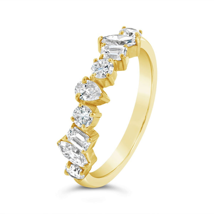 Lab Grown Half Way Set Multishaped Diamond Band