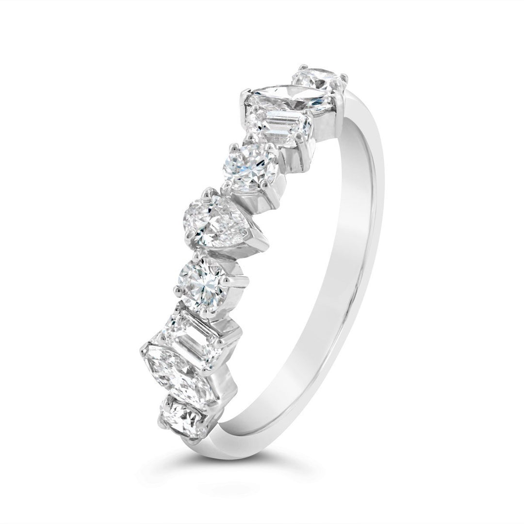 Lab Grown Half Way Set Multishaped Diamond Band