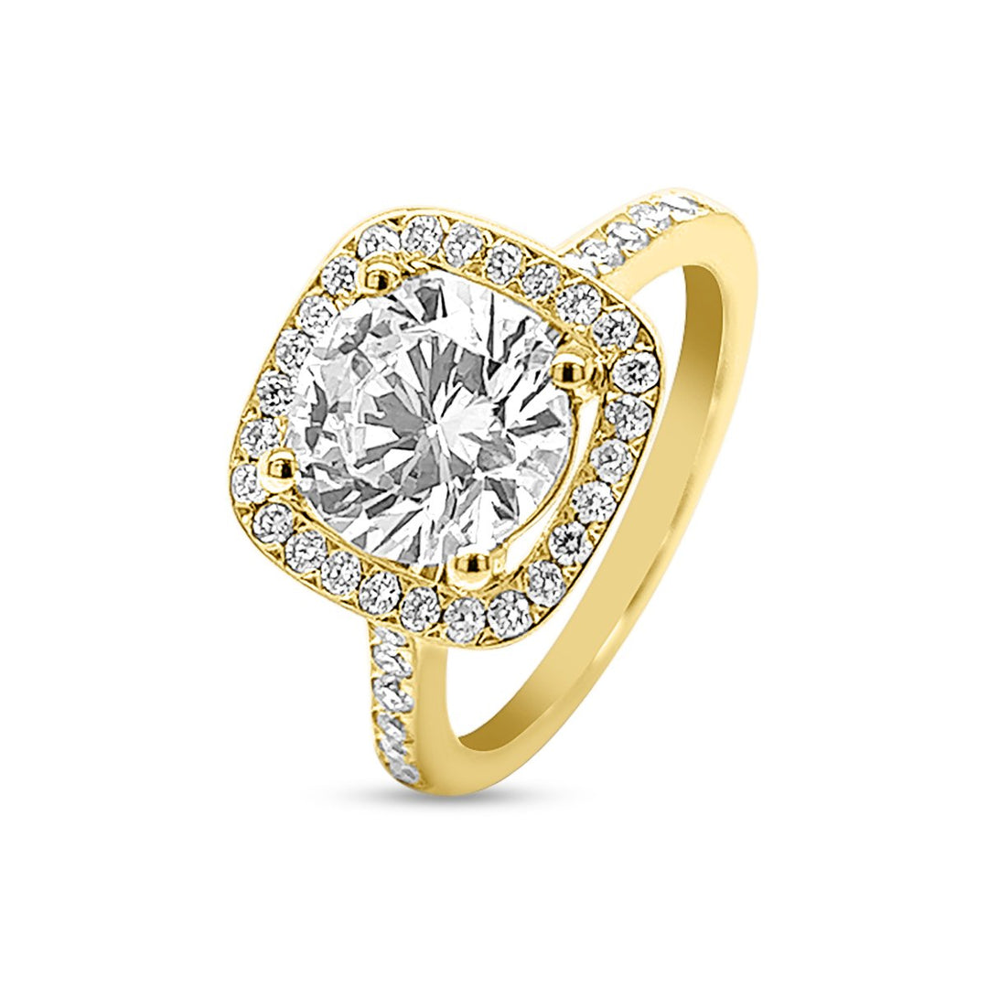 Cushion Shaped Halo Diamond Engagement Ring - The Diamond Guys