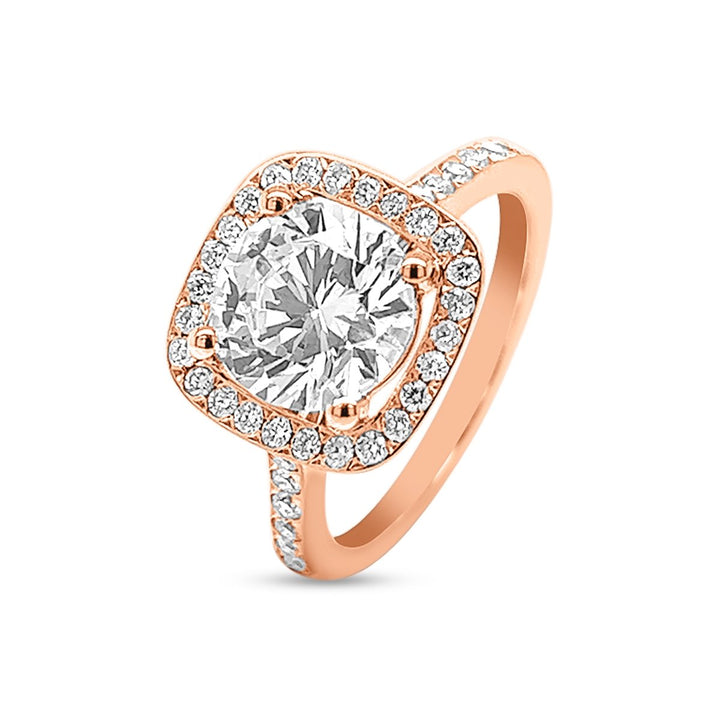 Cushion Shaped Halo Diamond Engagement Ring - The Diamond Guys
