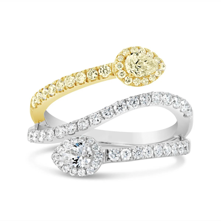 Yellow & White Diamond Snake Dress Ring - AR3711/Y - The Diamond Guys