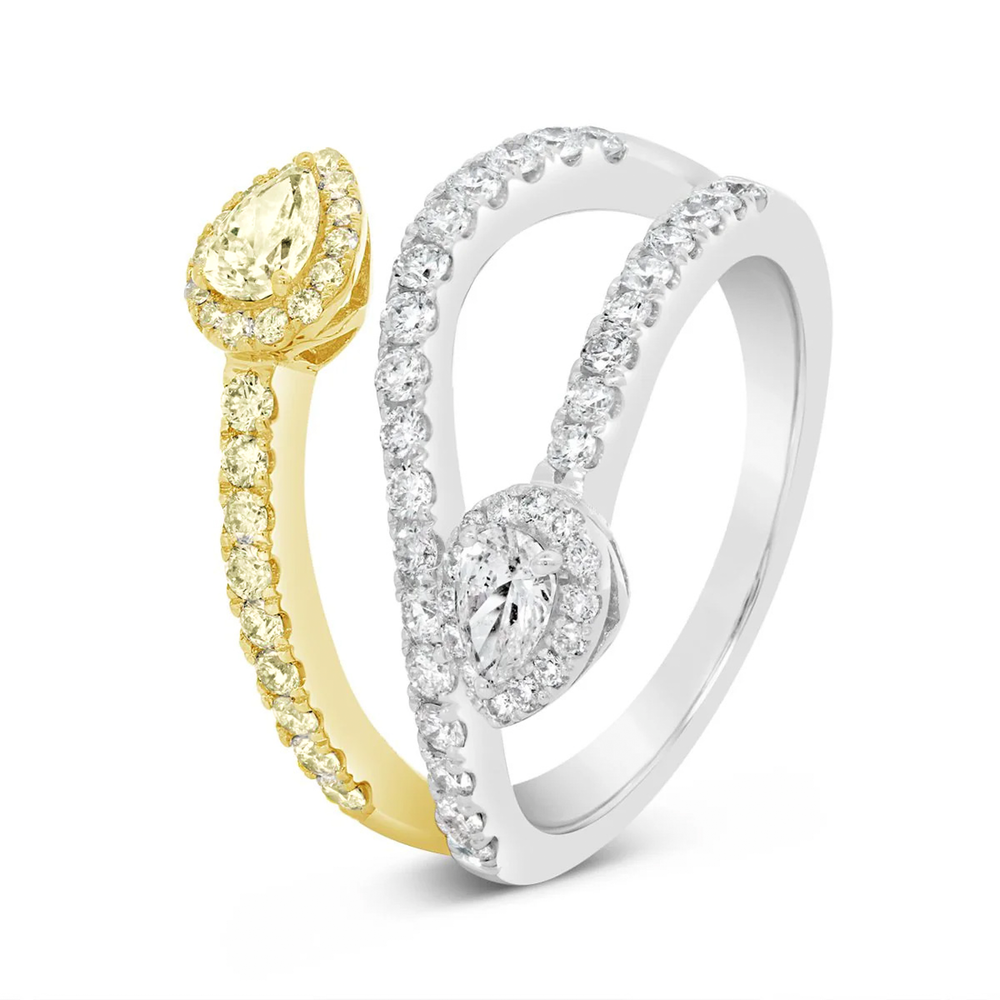 Yellow & White Diamond Snake Dress Ring - AR3711/Y - The Diamond Guys