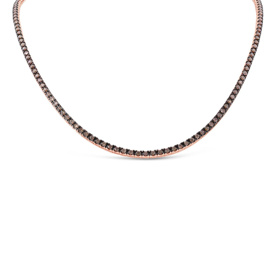 Diamond Necklace set with 149 RD/Cognac 4.34ct