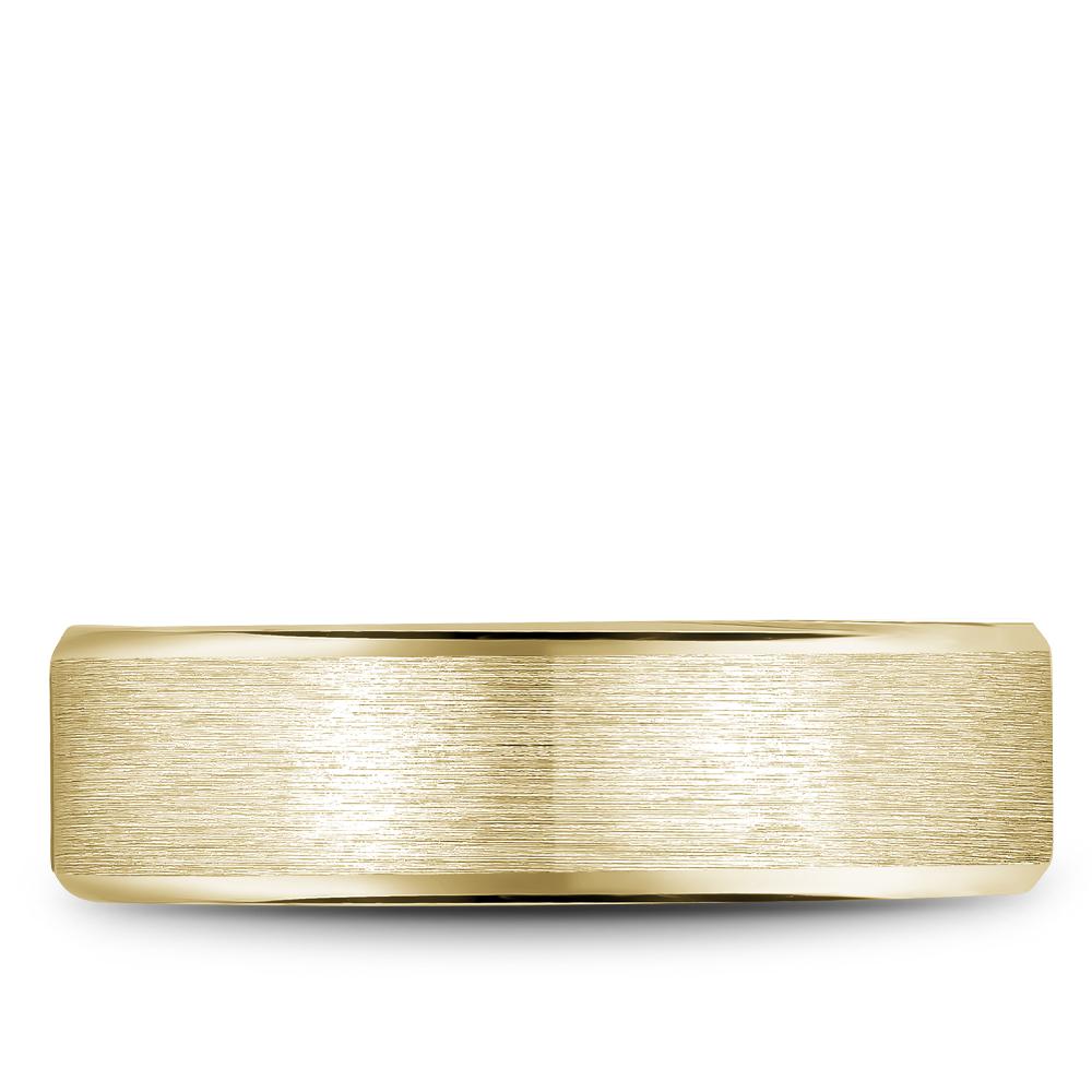 Tantalum & Gold Men's Wedding Band with Sandpaper Top & High Polished Beveled Edge - RYL-131YT6