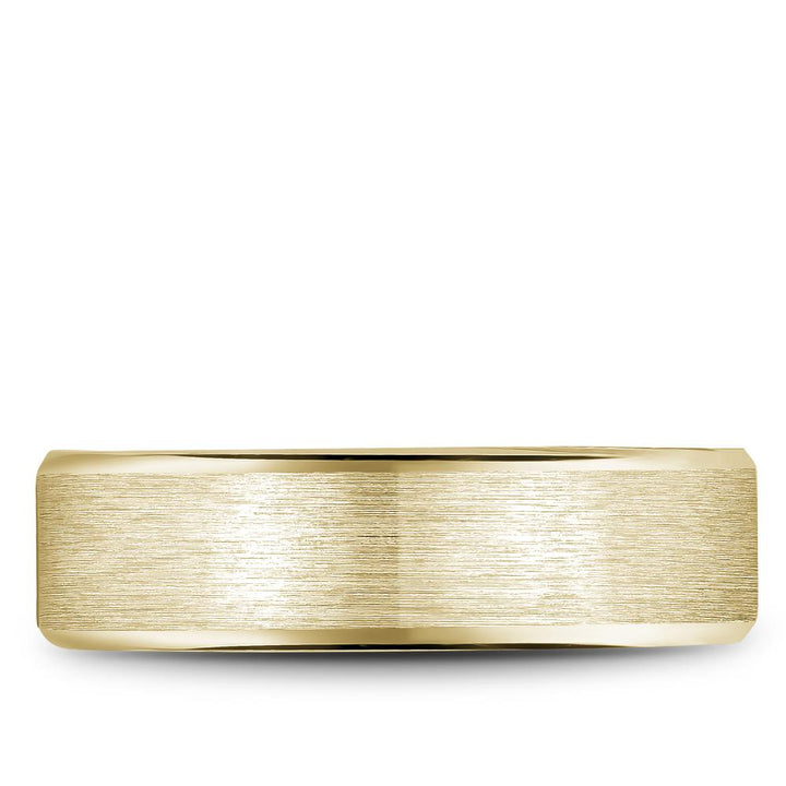 Tantalum & Gold Men's Wedding Band with Sandpaper Top & High Polished Beveled Edge - RYL-131YT6