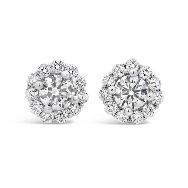 Diamond Halo Stud Earrings - AED0281R - The Diamond Guys