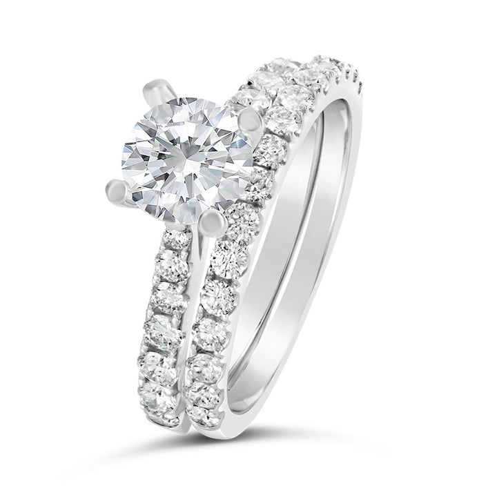 Classic Diamond Wedding Set - GR8042-S - The Diamond Guys